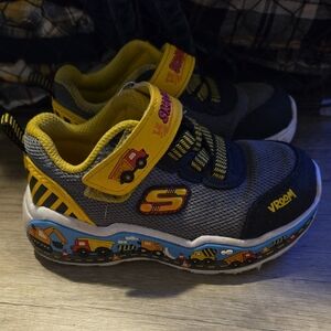 Skechers Kids' Black and Yellow Vroom Sneakers